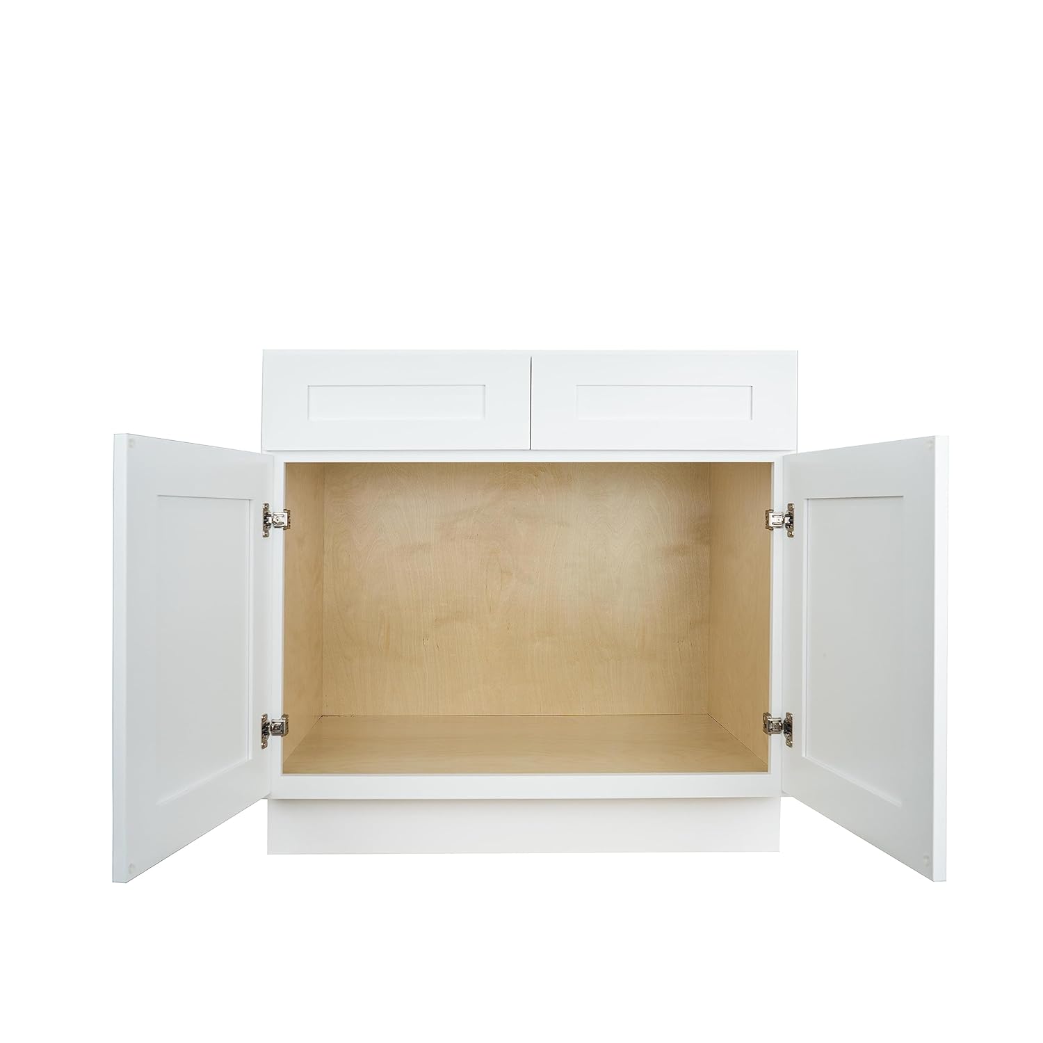 Hollywood Fabiani Design Sink Base Kitchen Cabinet 27 in. W x 24 in. D x 34.5 in. H in Shaker White Ready to Assemble