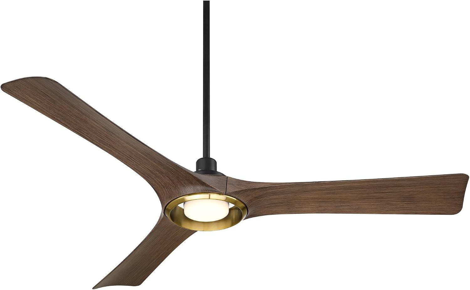 Casa Vieja 56' Ethos Modern Industrial Indoor Outdoor Ceiling Fan 3 Blade LED Light Remote Control Matte Black Brown Dark Walnut Finish Blades Bedroom Patio Living Room Damp Rated Decorative