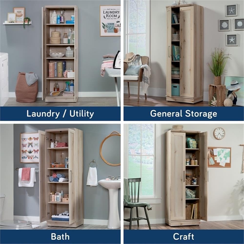 Sauder HomePlus Two Door Storage Cabinet/Pantry Cabinet, Pacific Maple Finish | Two Door