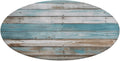 Vintage Beach Wood Old Blue Color Wooden Plank Coral Velvet Round Floor Mat Non-Slip Bath Rug Floor Covering for Bathroom Vanity Guest Suite & Vacation Home