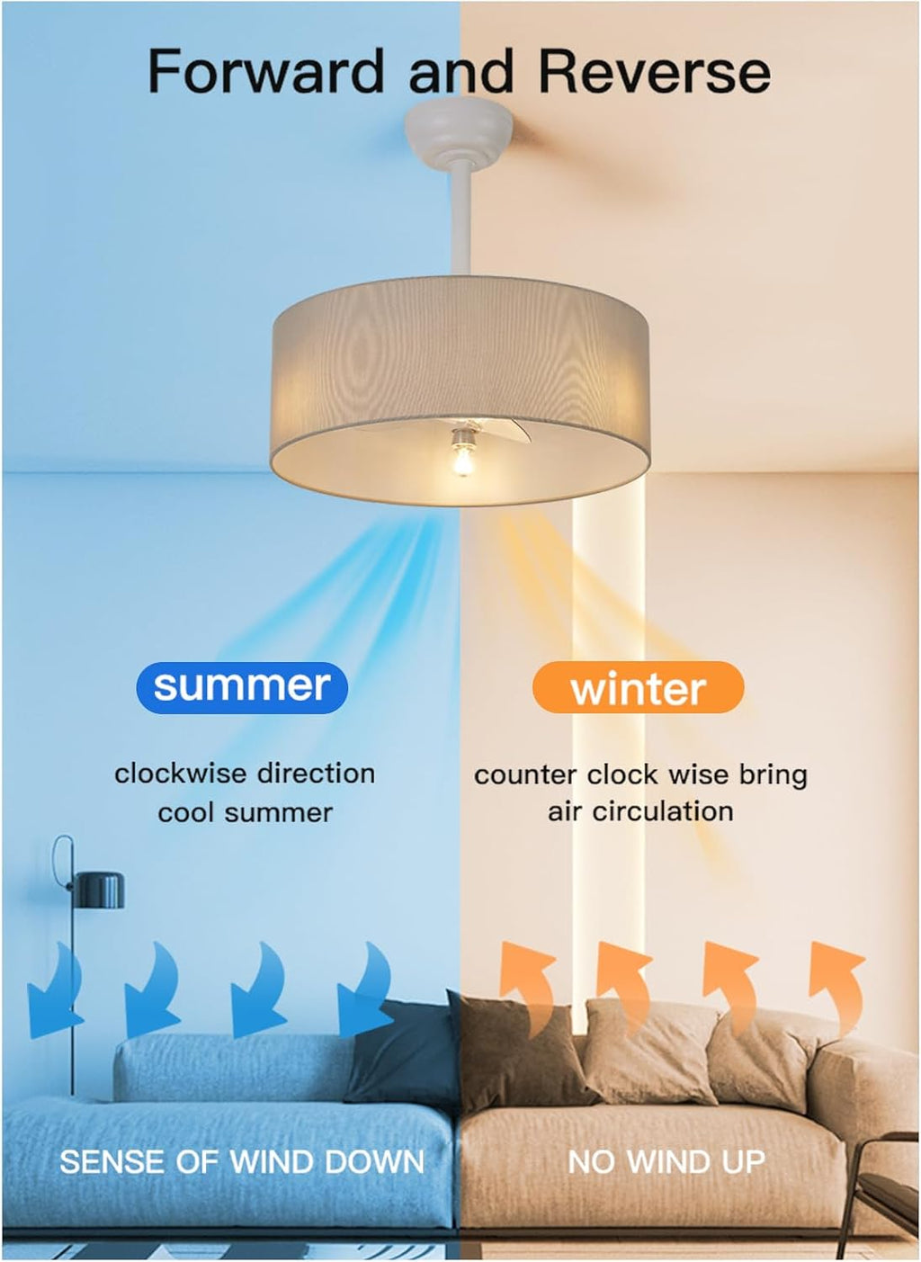 Low Profile Ceiling Fans with Lights 20' Ceiling Fans with Lights and Remote Flush Mount Ceiling Fan with Lights Boho Ceiling Fan with 6 Speeds for Living Room Bedroom.