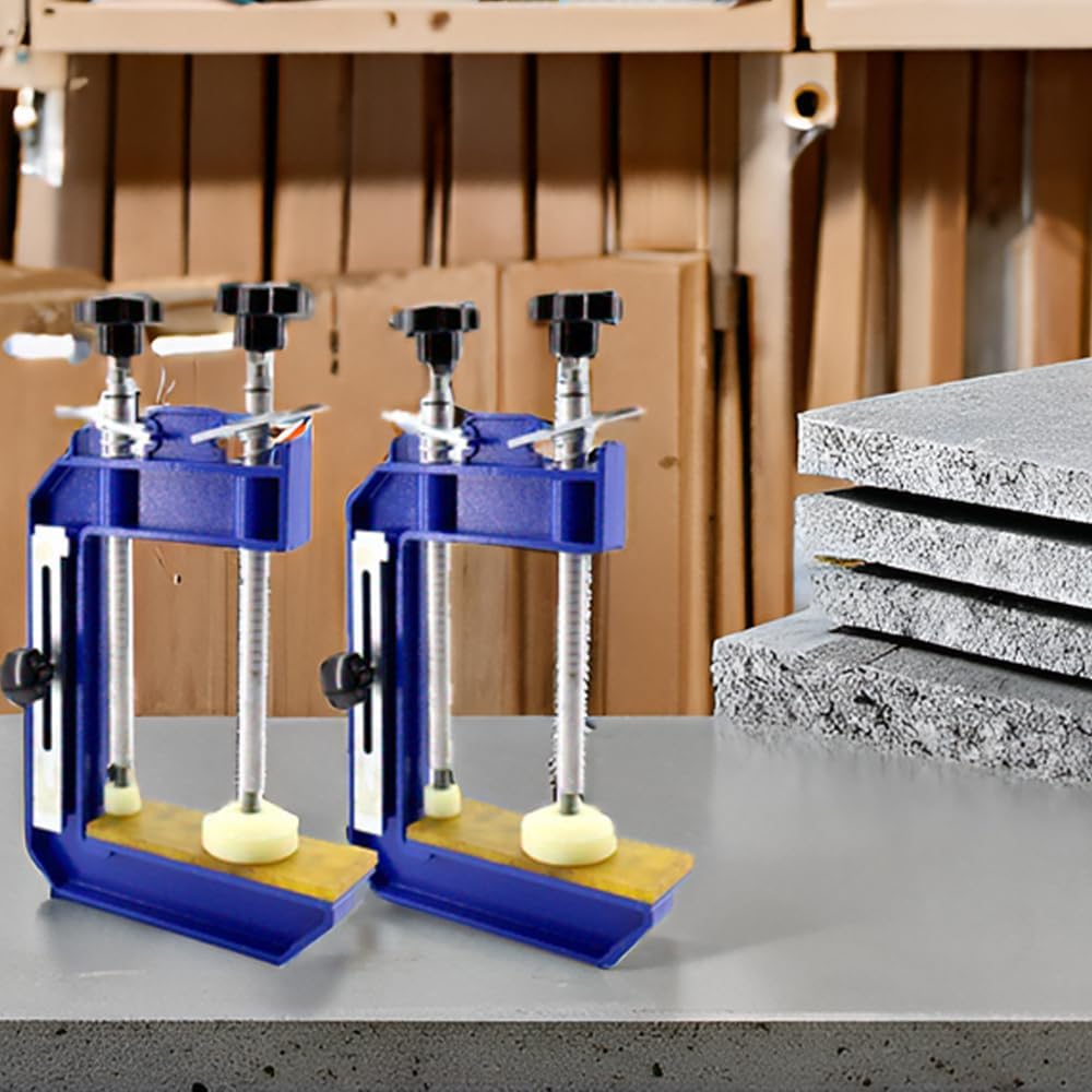 2PCS 45°Mitre Clamp Granite Stone Marble Clamp Countertop Seam Splicing Fixture Install Tools for granite,Stone, Marble Slab Installation (2pcs-Light-10inch)