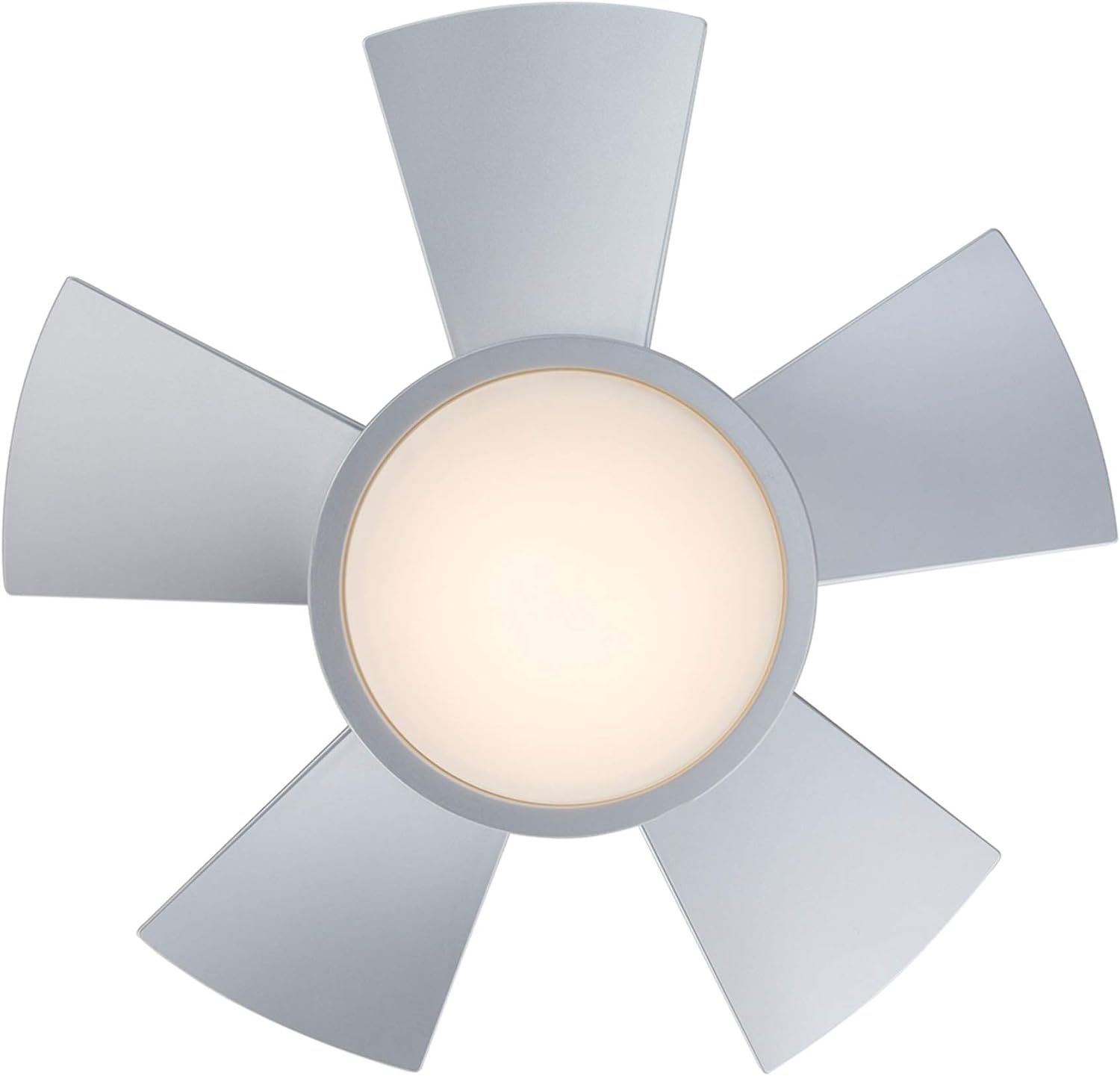 Vox Indoor and Outdoor 5-Blade Smart Flush Mount Ceiling Fan 26in Titanium with 3000K LED Light Kit and Remote Control