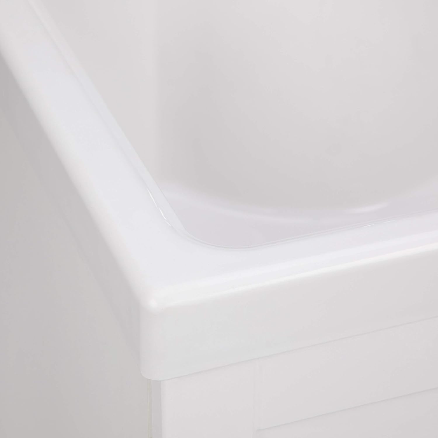 SIMPLIHOME Kyle All-in-One 24 inch Wide Utility Sink and Laundry Cabinet in Pure White Finish, Transitional ABS Sink Cabinet for Laundry Rooms with High-Arch Chrome Faucet and Pull-Out Spray