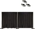 8'x20' Pipe and Drape Backdrop Kit in Premier Fabric (8'x20' Black+Clamps)