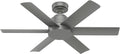 Hunter Fan 44 in Casual Matte Silver Finish Outdoor Ceiling Fan with 6 Blades (Renewed)