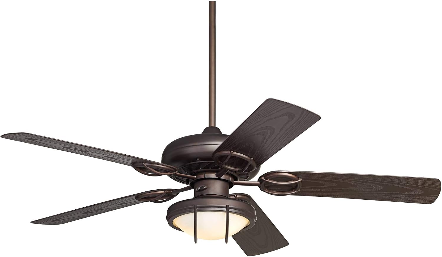 Casa Vieja 52' Orb Modern Industrial Indoor Outdoor Ceiling Fan with LED Light Oil Rubbed Bronze Brown Frosted Glass Bowl Cage Wet Rated for Patio Exterior House Porch Gazebo Garage Barn