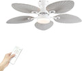 52inch Palm Leaf Ceiling Fans with Light Outdoor Tropical Ceiling Fans with Remote Timer Hand Carved 5 Blades DC Reversible Noiseless motor 6 Speeds Low Profile for Patios Living room Bedroom