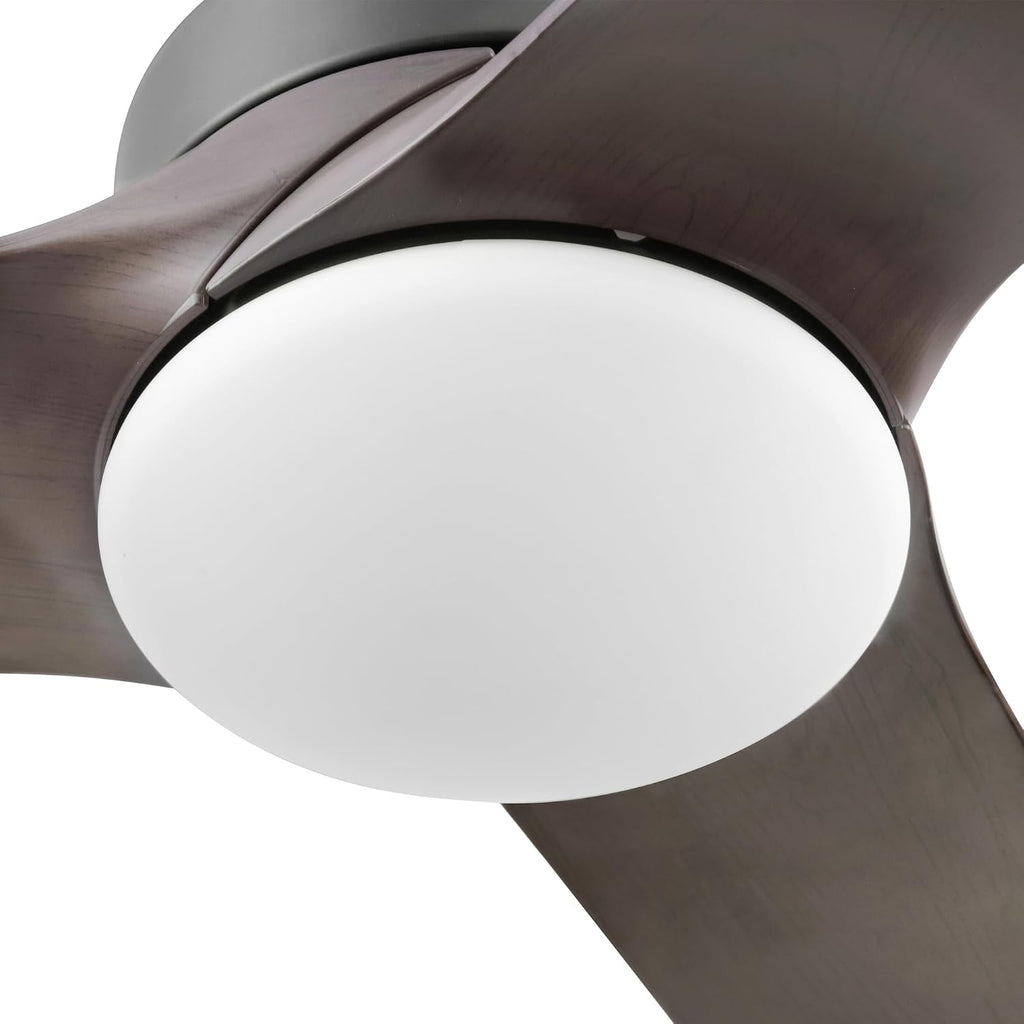 Honeywell Ceiling Fans Lynton, 52 Inch Indoor Outdoor Ceiling Fan with Color Changing LED Light, Remote Control, Charcoal Brown High Performance Blades, Reversible Airflow - 51853-01 (Black)