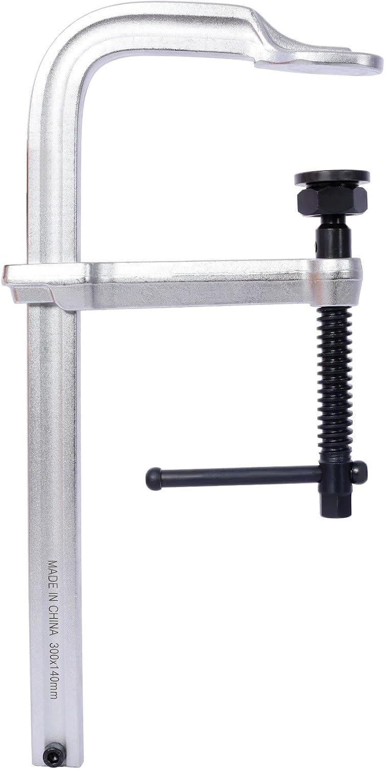 12' Opening Heavy Duty F-Clamps with Replaceable Swivel Pad, Bar Clamps for Welding Woodworking, 5-1/2' Throat Depth, 2660Lbs Clamping Force, Pack of 4, 4 Pcs