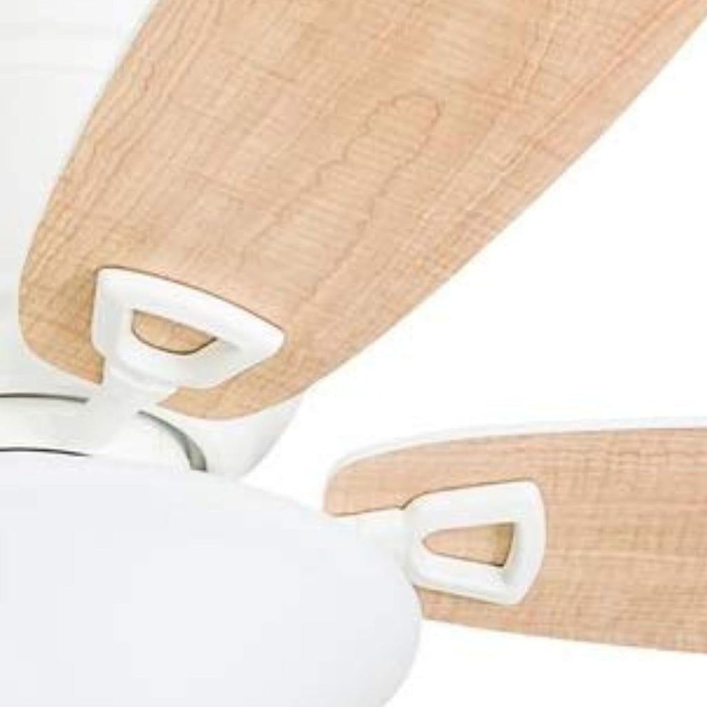 Honeywell Glen Alden 52 Inch Indoor LED Ceiling Fan with Bowl Light, Pull Chain Control, 5 Dual-Finish Blades, Quiet Reversible Motor, White