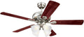 Westinghouse Lighting 7235900 Swirl Indoor Ceiling Fan with Light, 52 Inch, Brushed Nickel