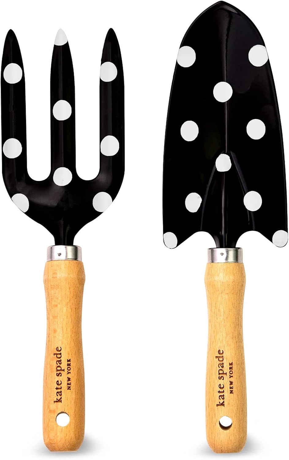 kate spade new york Gardening Bundle with Watering Can, Hand Rake and Trowel, Kneeler Pad, and Garden Gloves (Picture Dot)