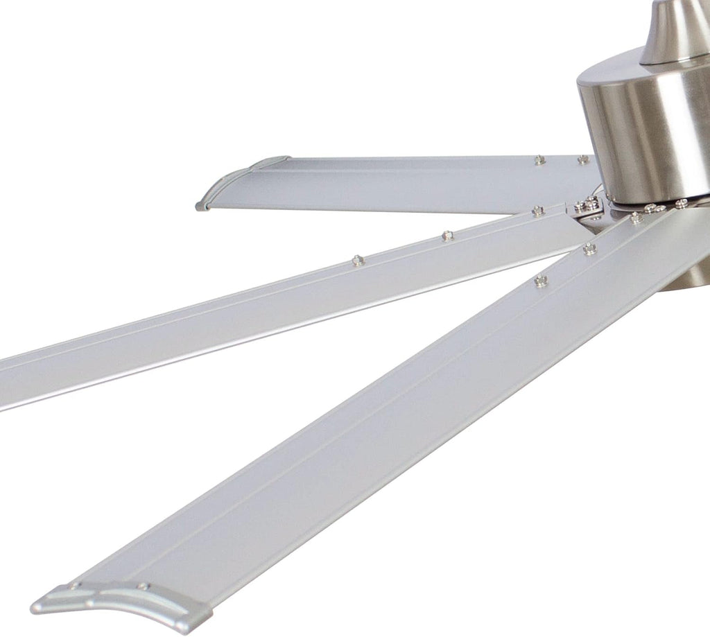 Industrial Ceiling Fans with Lights and Remote, 65 Inch Large Ceiling Fan for Living Room Bedroom, Outdoor Ceiling Fans for Patios, DC Motor Reversible 6 Blades, Ventilador de Techo, Brushed Nickel
