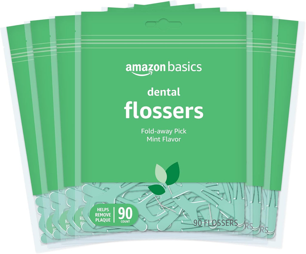 Amazon Basics Mint Dental Flosses, 540 Count, 90 Count (Pack of 72)
