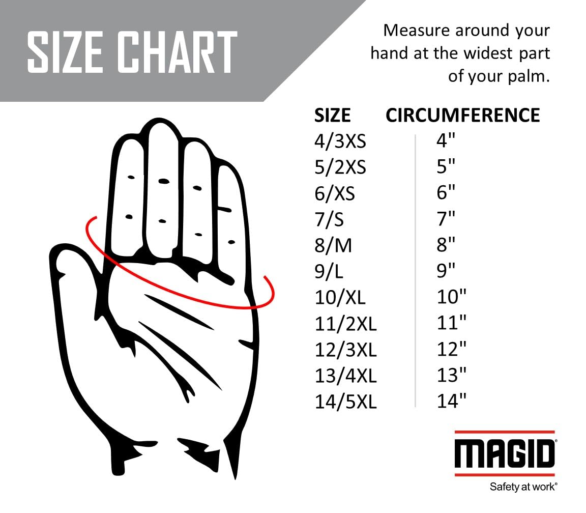 MAGID DuraMaster TG525E Leather Glove, Gauntlet Cuff, Large (12 Pair)