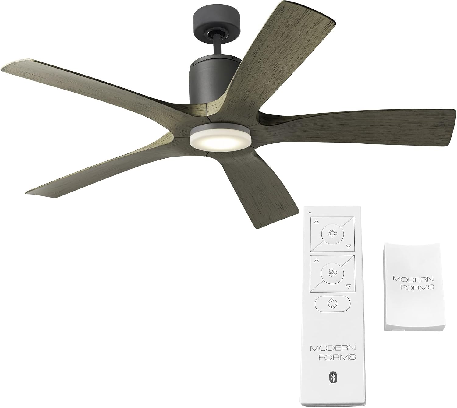 Modern Forms FR-W1811-5-GH/WG Aviator Indoor or Outdoor Smart Home Ceiling Fan with Wall Control, 54in Blade Span, Graphit.