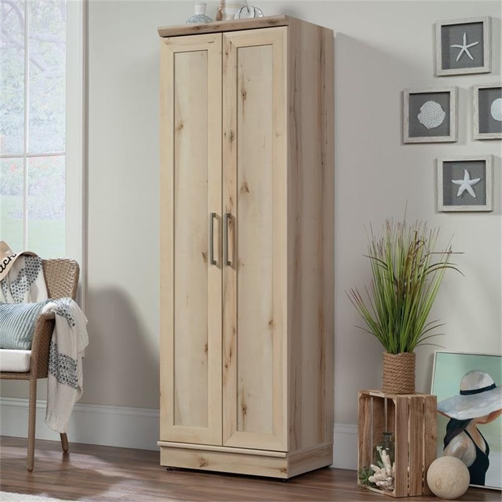 Sauder HomePlus Two Door Storage Cabinet/Pantry Cabinet, Pacific Maple Finish | Two Door