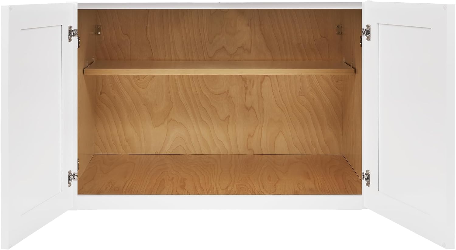 White Shaker Wall Cabinet - Ready to Assemble, Perfect for Kitchen, Laundry, and Bathroom Storage - 36'W x 24'H x 12'D