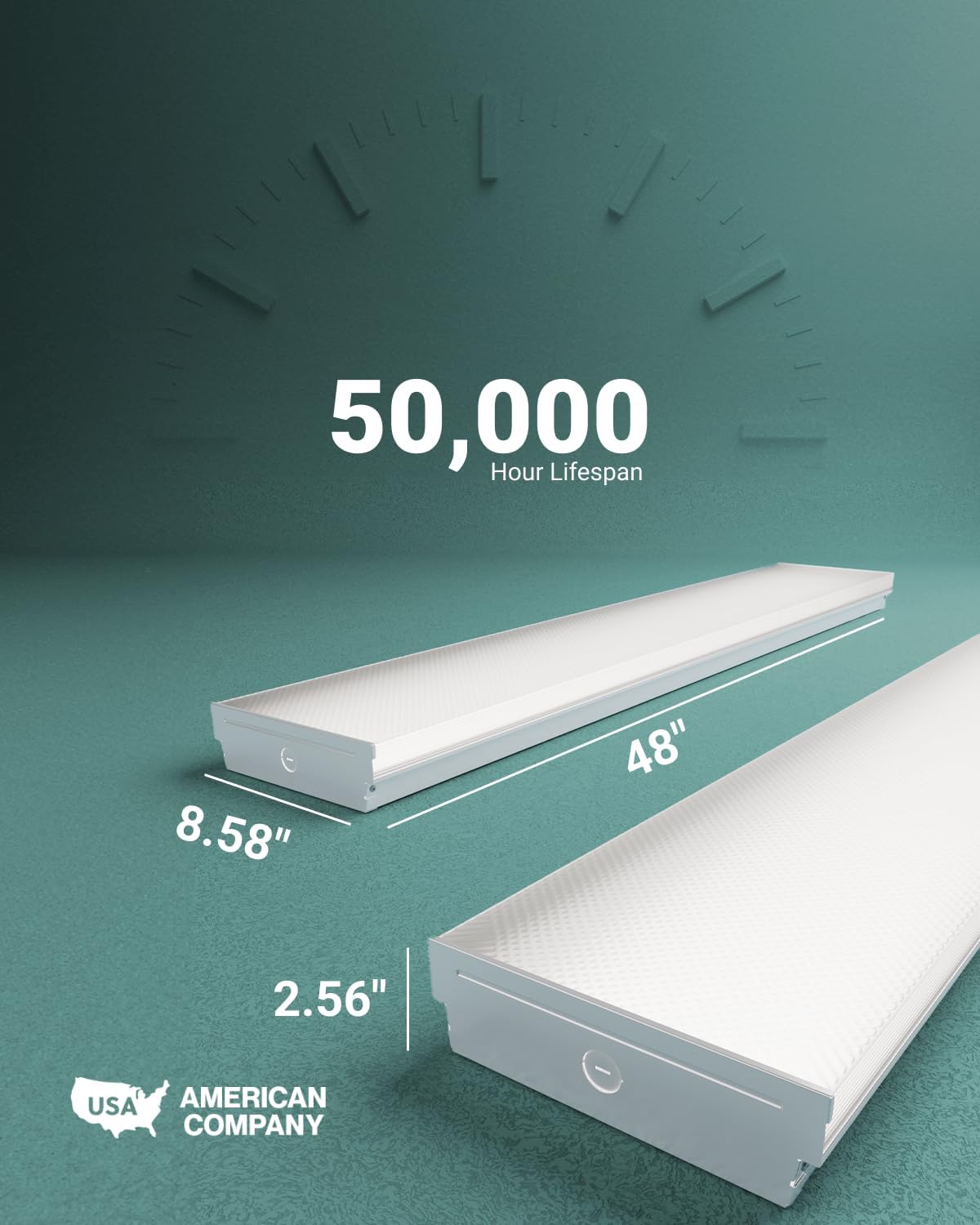 Sunco Garage Lighting, LED Shop Lights for Workshop 4ft, 8 Inch Width Warehouse Industrial Prisma Wraparound, 7200 LM, 60W, Selectable CCT 4000K/5000K/6000K, 120V-277V, Non-Dimmable ETL 4 Pack