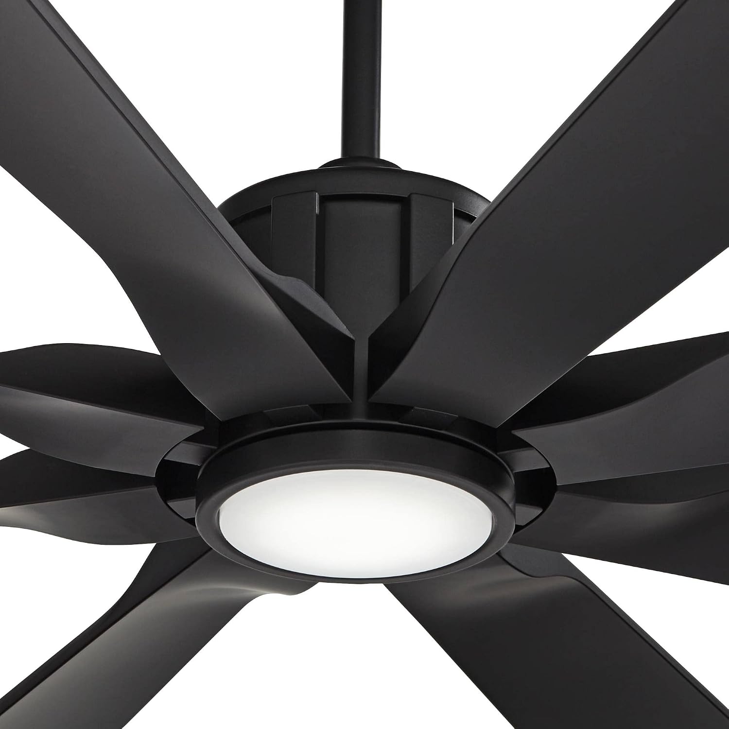 Possini Euro Design 60' Defender Modern Large Indoor Outdoor Ceiling Fan with LED Light Remote Control Matte Black Damp Rated for Patio Exterior House Home Porch Gazebo Garage Barn