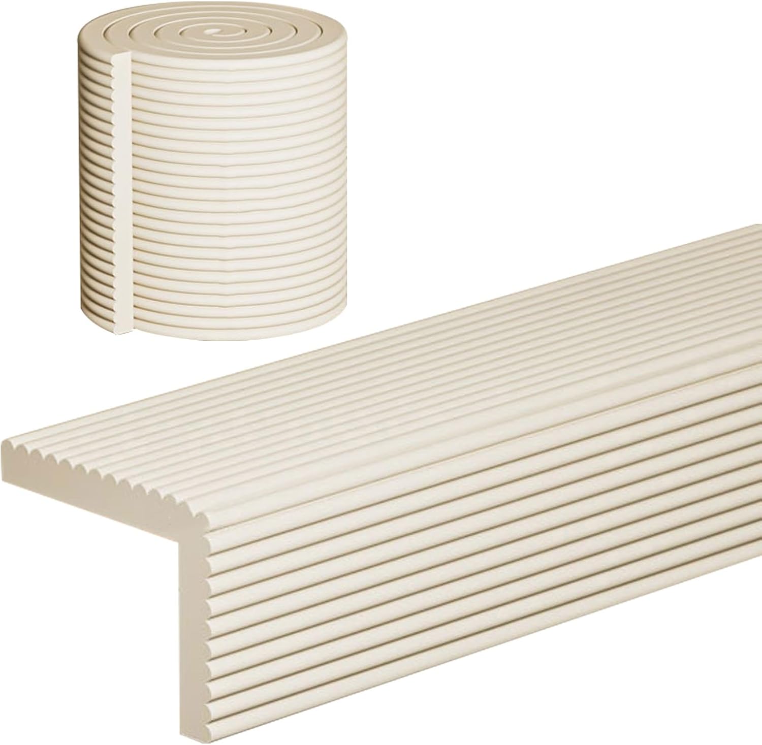 20cm Wide Edge Protector Strip, Protective Foam Cushion Thickness 2cm, High Density for Table, Fireplace, Countertop(Beige,10M)