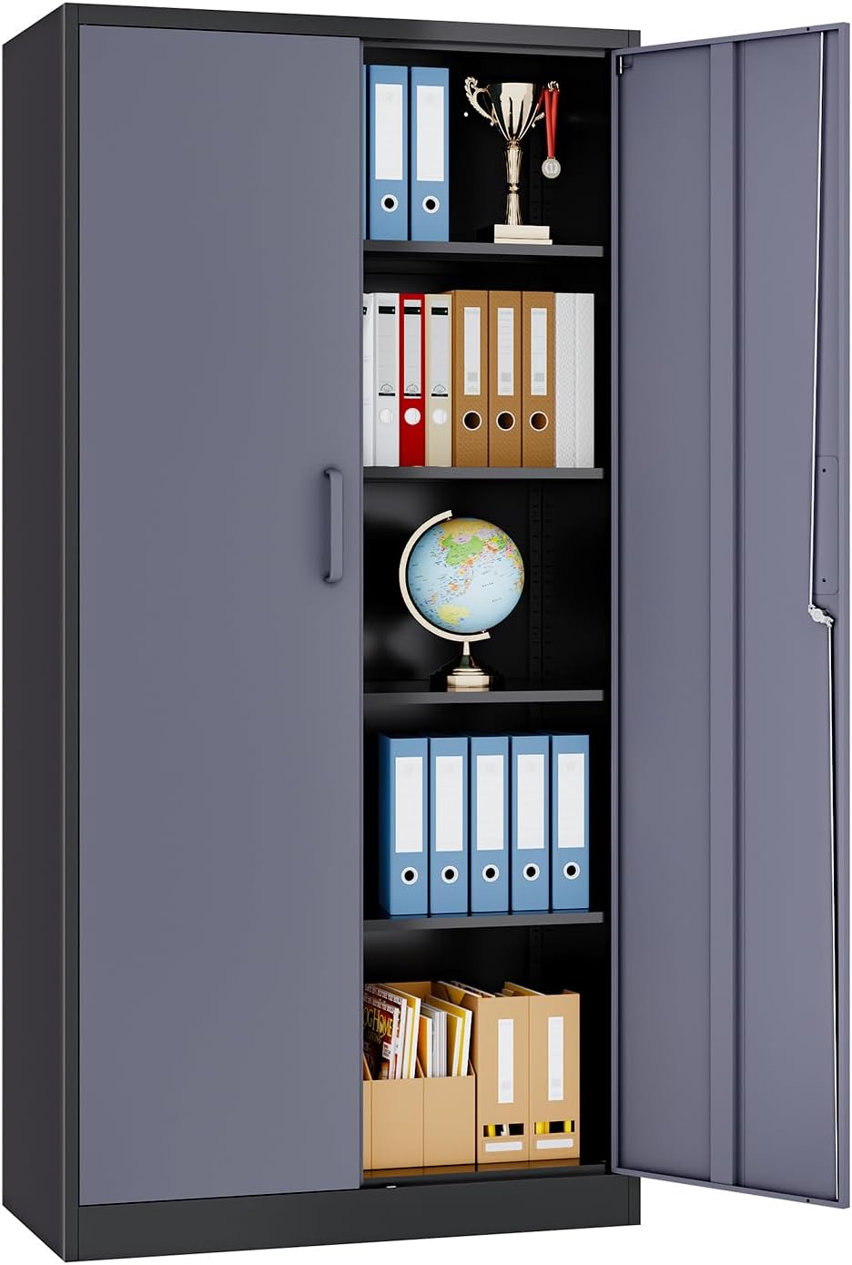 Metal Locker Storage Cabinet,Locking Cabinet with Doors and Adjustbale Shelves,Garage Storage Cabinets for Basement,Home Office