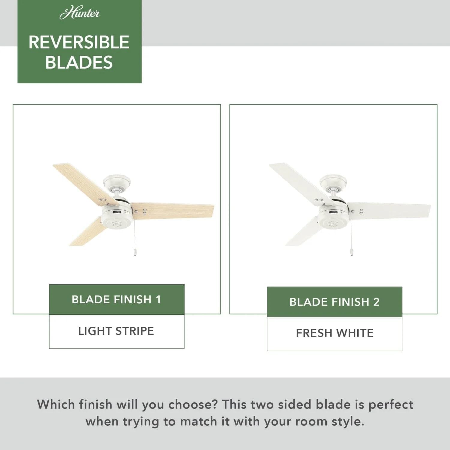 Hunter Fan 44 inch Contemporary Fresh White Outdoor Ceiling Fan with Pull Chain (Renewed)