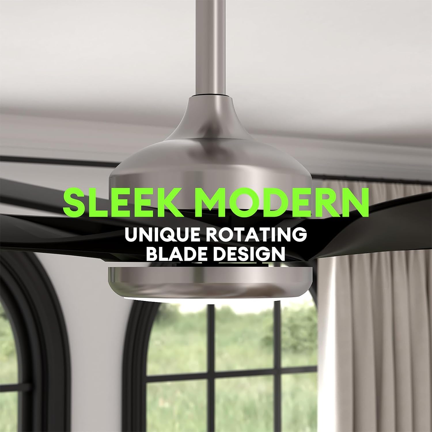 64 Inch Ceiling Fans with Lights,Indoor and Outdoor Modern Ceiling Fans with Lights and Remote,3-Color Light 6-Speed Timing Reversible DC Motor for Bedroom,Living Room,Patio and Kitchen