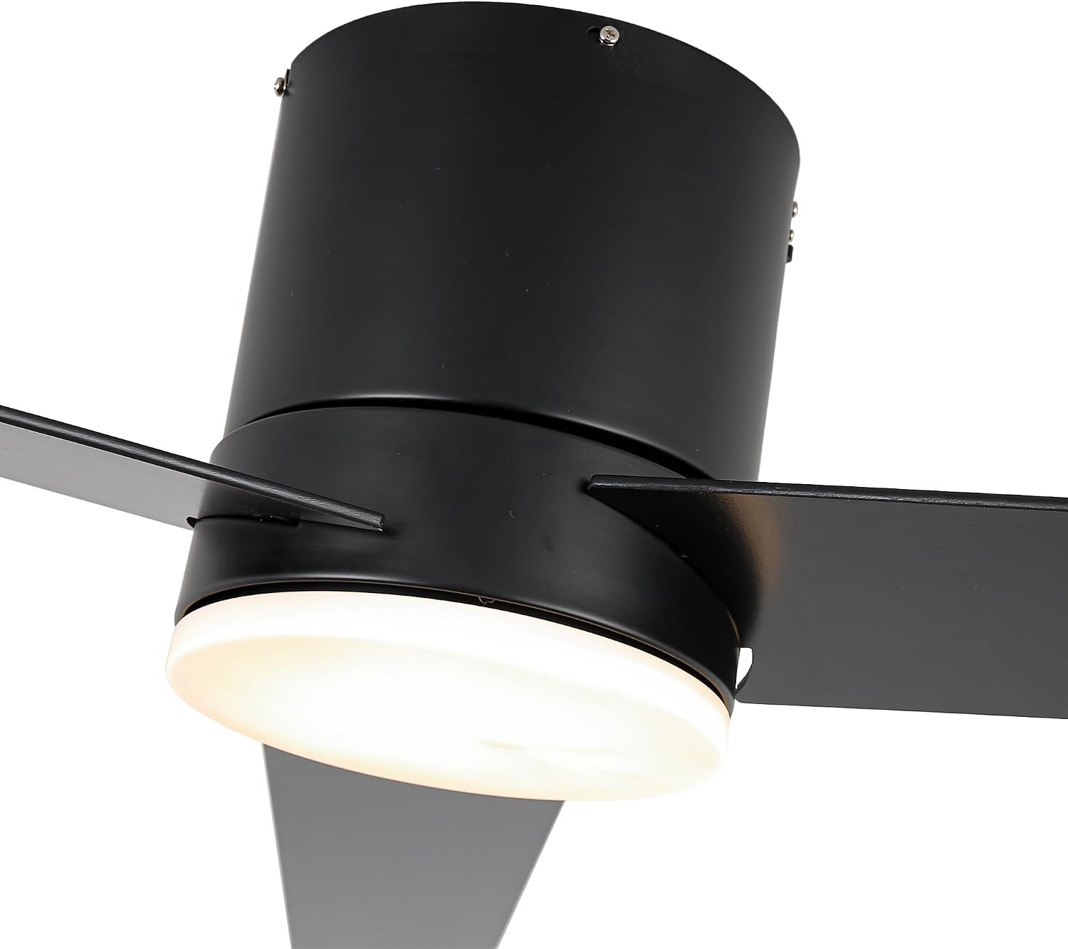Low Profile Ceiling Fans with Lights and Remote, 48 Inch Bedroom Ceiling Fans Flush Mount, Indoor/Outdoor Fans for Patios, Reversible 3 Blades, Noiseless, Color Temp Adjusted, DOE ETL Tested (Black)