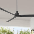 Casa Vieja 60' Sailplane Modern Industrial Indoor Outdoor Ceiling Fan 3 Blade Remote Control Matte Black Finish Blades Bedroom Patio Living Room Kitchen Porch Damp Rated Decorative DC Motor Garage
