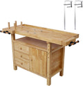 Wood Workbench - Wooden Workbench for Garage Workshop and Home, with Bar Clamps Throat (2, Set 20' x 4.8' Throat)