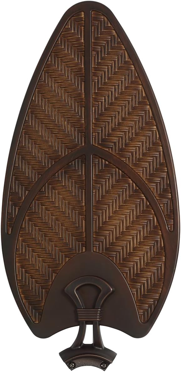 kathy ireland HOME [CF621VNB] Batalie Breeze Outdoor Ceiling Fan, 52 Inch | Large Metal Fixture with Palm Leaf Blades, Quiet Motor, and Pull Chain | Tropical Style for Outside and Indoor, Bronze