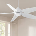 Casa Vieja 52' Del Diego Modern Indoor Outdoor Ceiling Fan 5 Blade LED Light Remote Control White Finish Blades Bedroom Patio Living Room Kitchen Porch Decorative DC Motor Damp Rated Garage Exterior