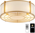 Gold Fandelier Ceiling Fan with Light,Boho Chandelier Caged Ceiling Fan with Light,Mid-Century E26 App Remote Low Profile for Bedroom Living Room (Gold-1)