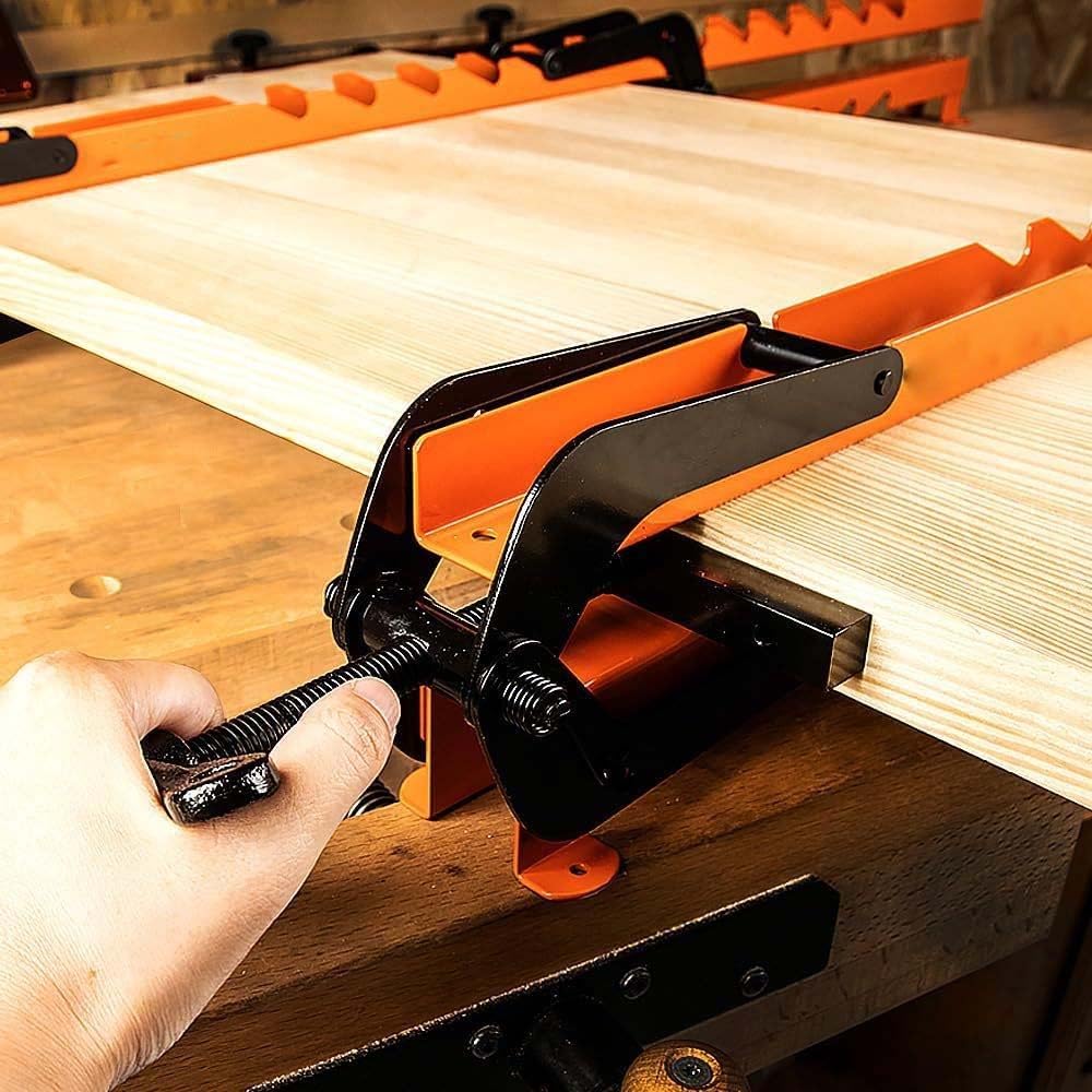 4-Way Panel Clamp, 40.5' Heavy-Duty Woodworking Clamp for Cutting Boards, Table Tops, Cabinet Assembly with Dual-Direction Clamping, 3/4' To 3' Thickness, 10' To 36' Width