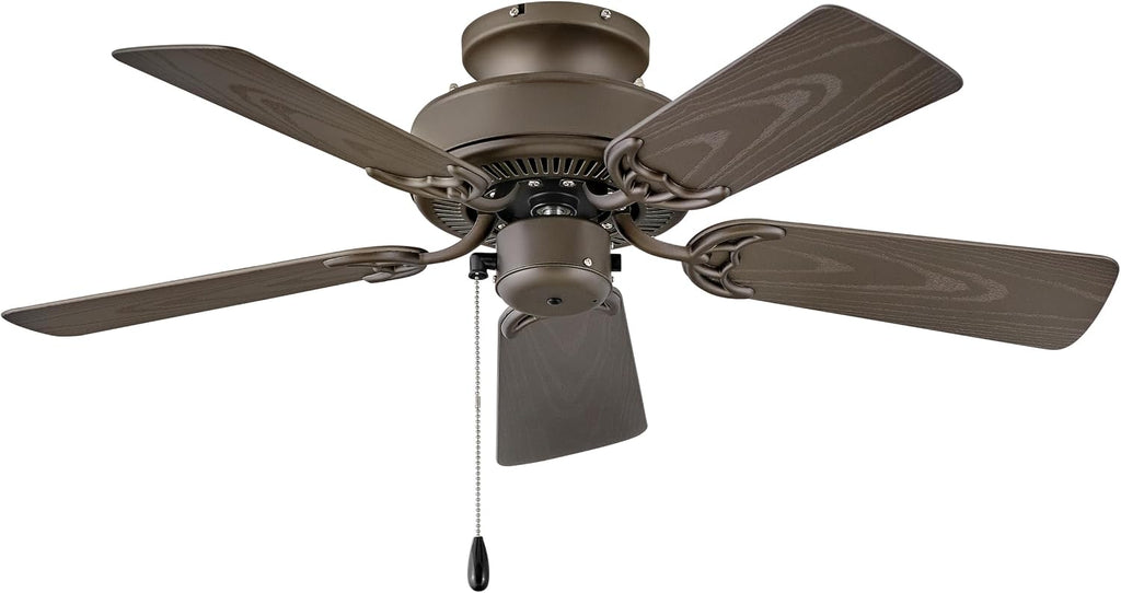 Hinkley Cabana 36' Indoor/Outdoor Dual Mount Ceiling Fan, Pull Chain Operation, Composite Fan Blades, Metallic Matte Bronze