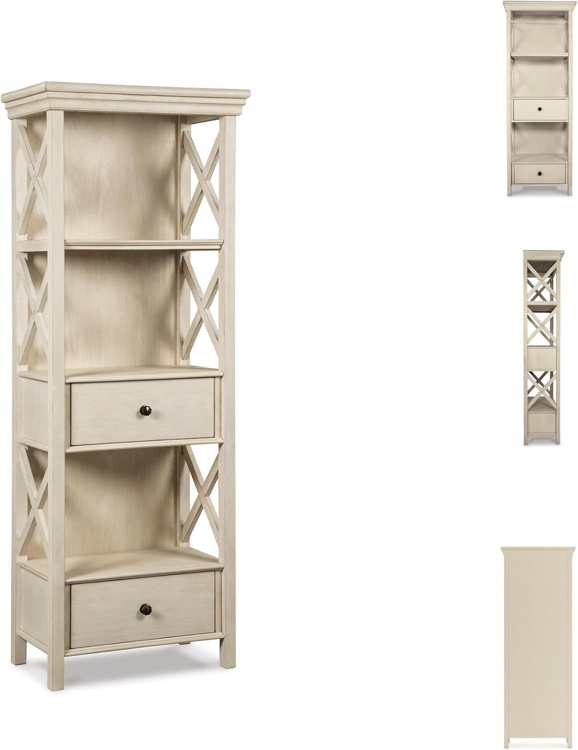 Signature Design by Ashley Bolanburg Cottage Chic Display Cabinet or Bookcase, Antique White