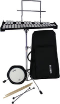 Gearlux 32-Note Glockenspiel Bell Kit with Adjustable Stand, Drum Practice Pad, Carrying Bag
