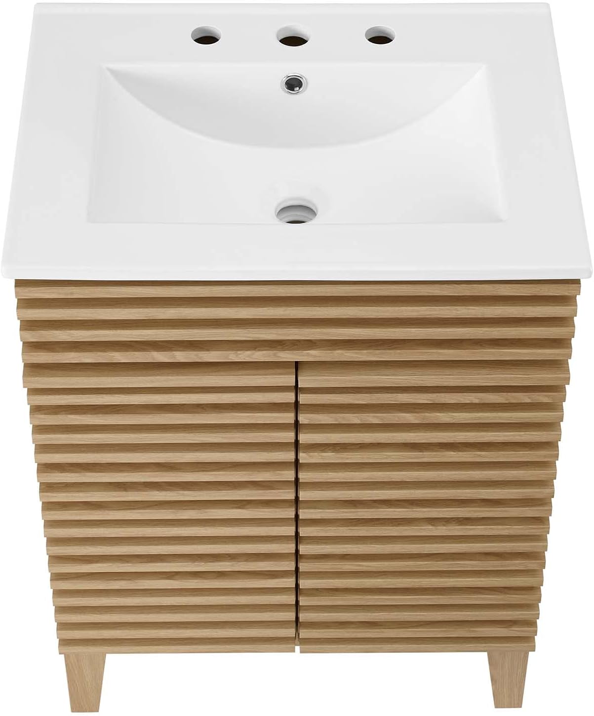 Sink Vanity Cabinet, Wood, Brown Oak White, Modern Contemporary, Hotel Bedroom Bathroom Master Suite