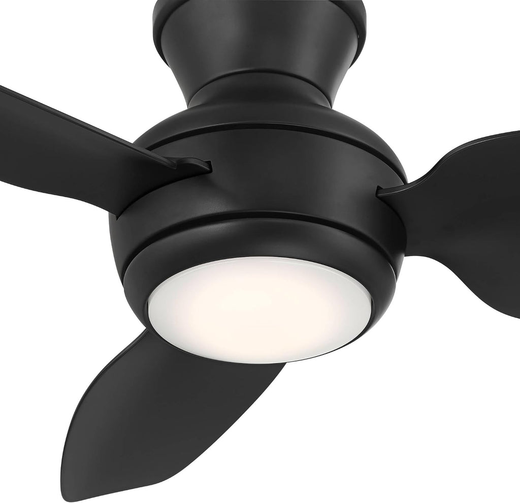 Casa Vieja 36' Whirl Modern Industrial Indoor Outdoor Ceiling Fan 3 Blade LED Light Remote Control Matte Black Finish Blades Bedroom Patio Living Room Kitchen Porch Hugger Flush Mount Decorative