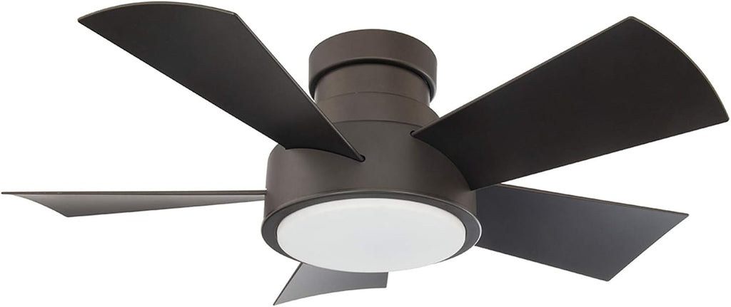 Vox 38 in Smart Indoor and Outdoor Smart Flush Mount Ceiling Fan in Bronze with Remote Control 2700K