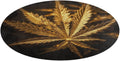 Golden Cannabis Coral Velvet Round Floor Mat Non-Slip Bath Rug Floor Covering for Bathroom Vanity Guest Suite & Vacation Home