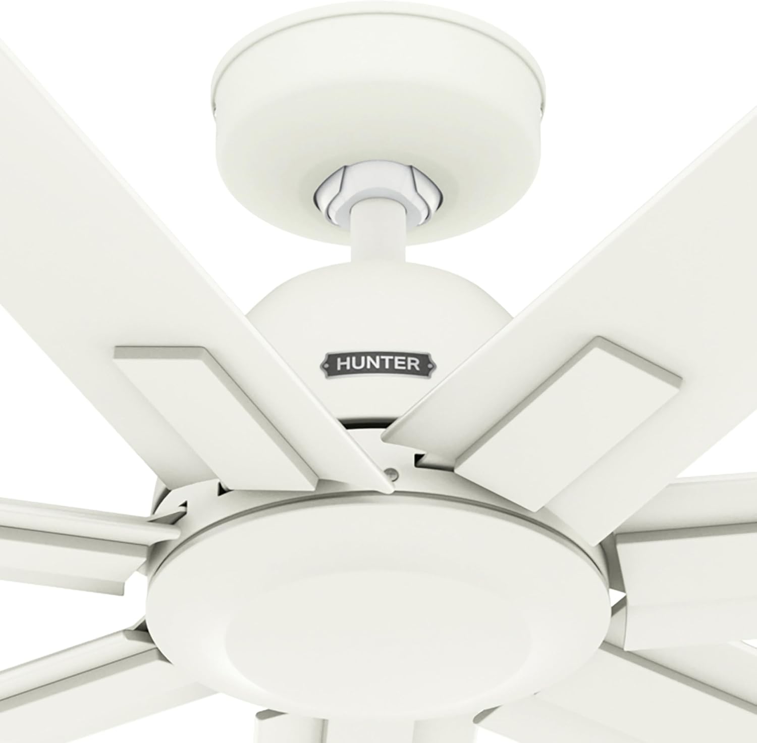 Hunter Fan 60 inch Matte White Indoor/Outdoor Ceiling Fan with 7 Baldes for Living Room, Bedroom, Farmhouse, Porch (Renewed)