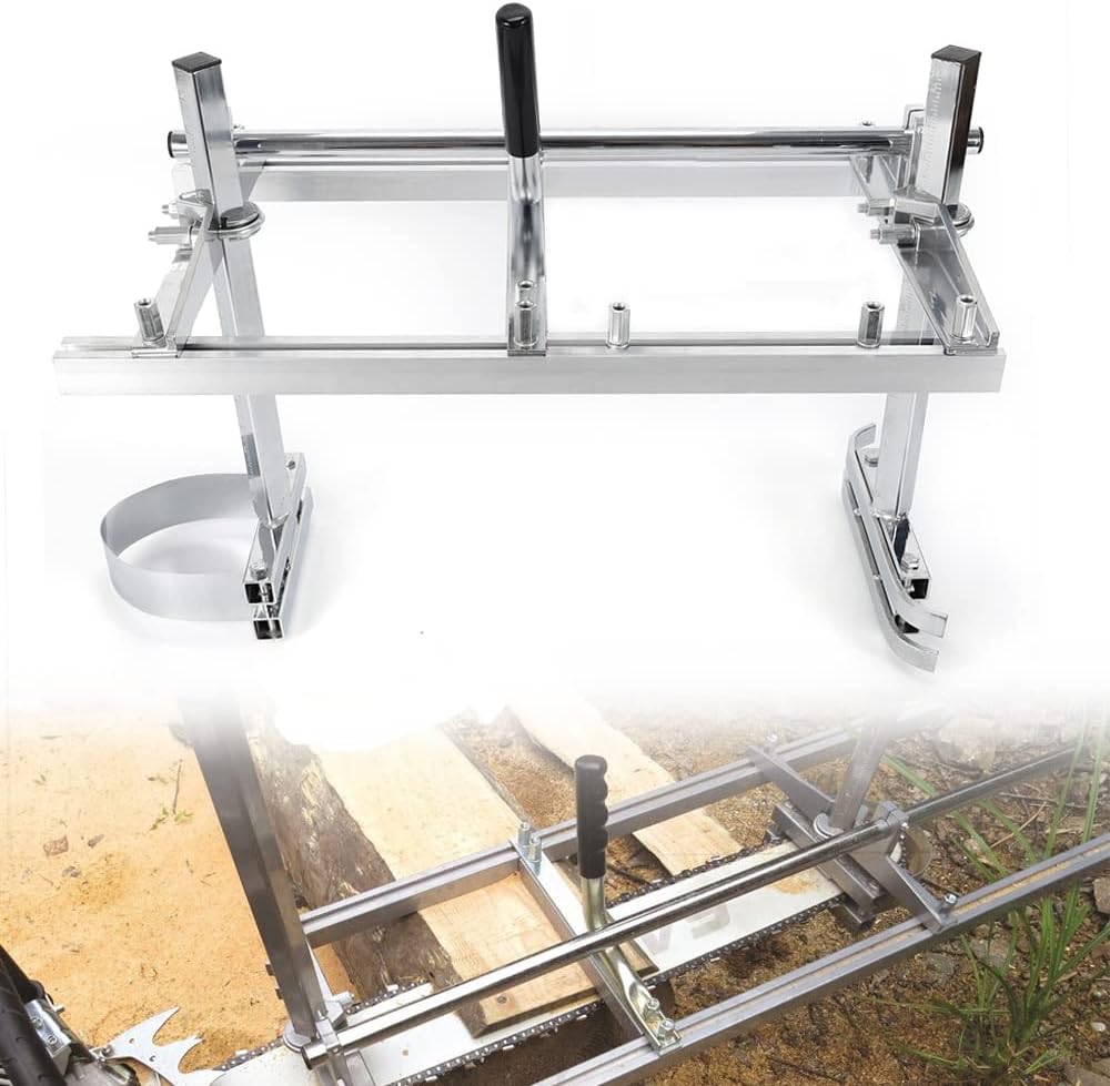 Chainsaw Chain Saw Mill Planking Milling, Chainsaw Mill Planking Milling Portable Sawmill 14' to 24' Lumber Cutting, Wood Lumber Cutting Chainsaw Mill for Builders and Woodworkers