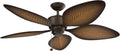 Kichler Nani 56 in Outdoor Ceiling Fan Weather+ 5 Blade AC Motor with Pull Chain in Satin Natural Bronze and Ivory with Walnut Blades for Covered Patios, 310095SNB