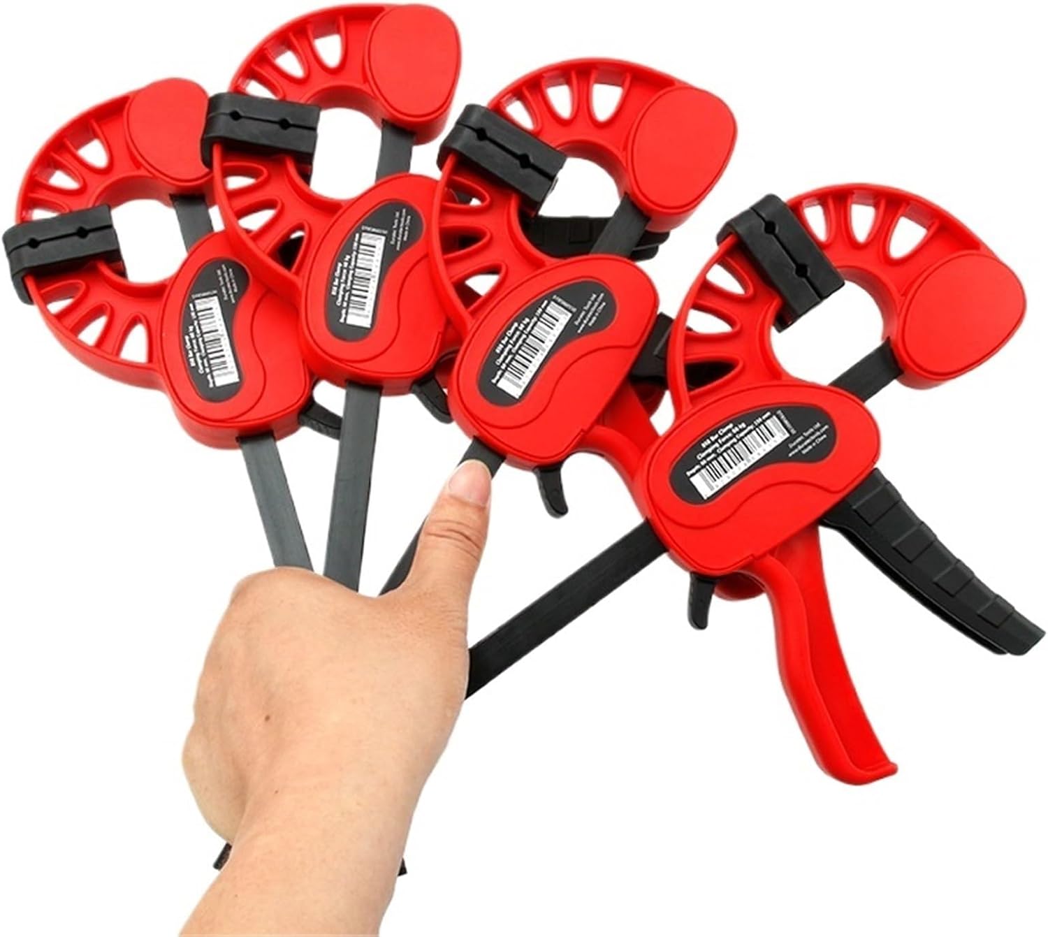 4pcs F Type Woodworking Clip Quick Grip Clamp Quick Ratchet Release DIY Carpentry Hand Tool One-Handed Traps(4pcs 12inch)