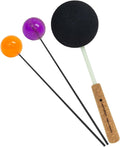 Friction Mallet Set: 70 mm Ollihess & Acoustic Percussion Pair Includes 3 Mallets/Mallets for Large Gongs/For Sound Healing, Meditation, & Yoga/For Versatile Playing & Whale Sounds