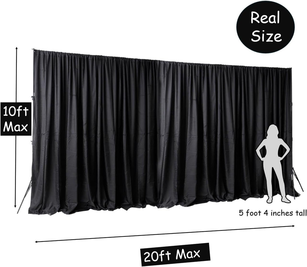 10x20 ft Heavy Duty Back Drop Adjustable Stand, Photo Backdrop Stand Kit for Photography with Carrying Bag, Convertible to Backdrop Stand 10x10 Adjustable Width.