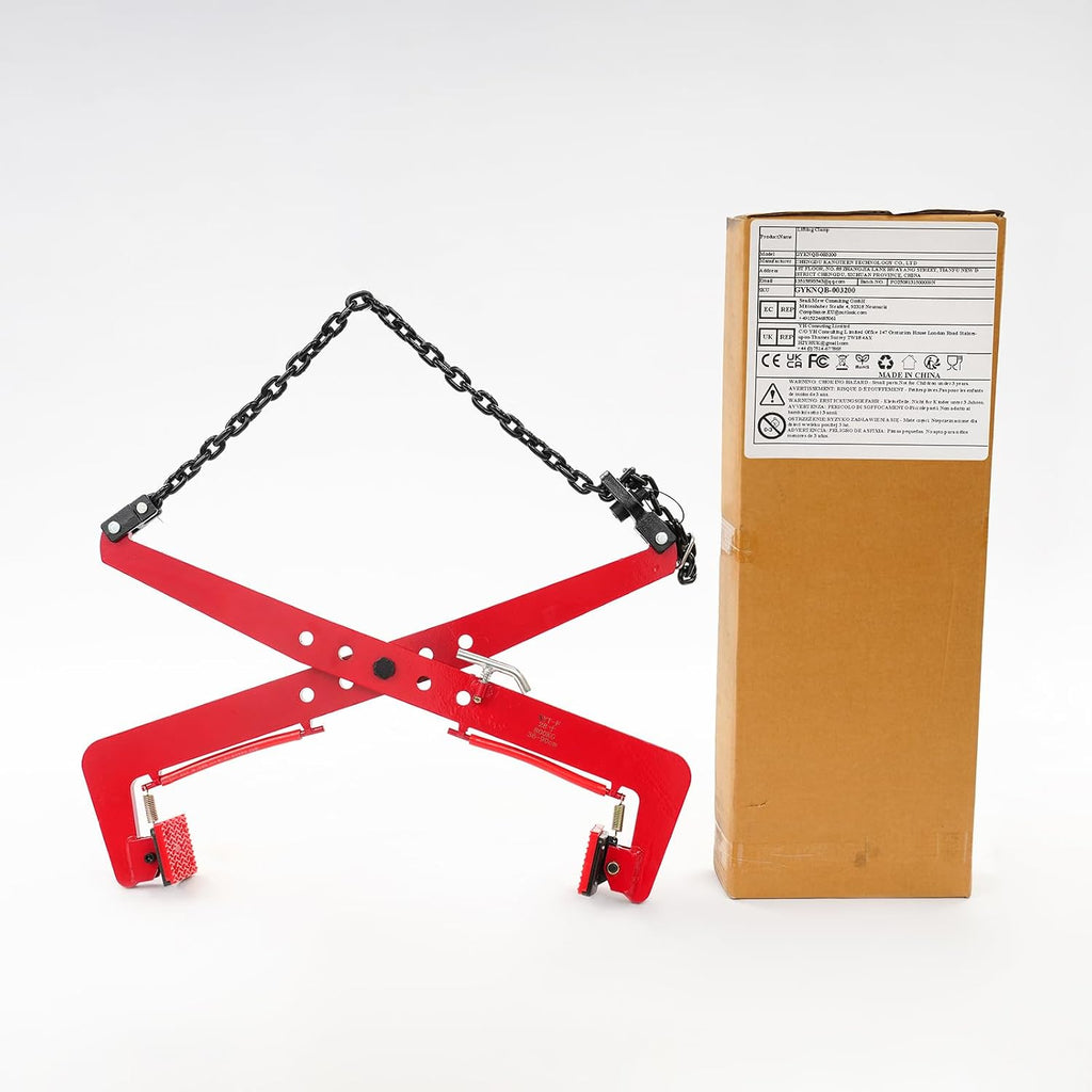 1764lbs Heavy Duty Stone Lifting Clamp 14'-35' Opening Adjustable Stone Clamp Scissor Lifter Clamp for Carrying & Vertical Transport of Concrete Blocks, Slate Sheets, Granite Slab, Timber (Red)